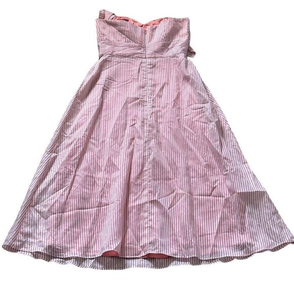 Gianni Bini Layla Orange Ivory Stripe Strapless Dress Size 2 - Picture 5 of 13